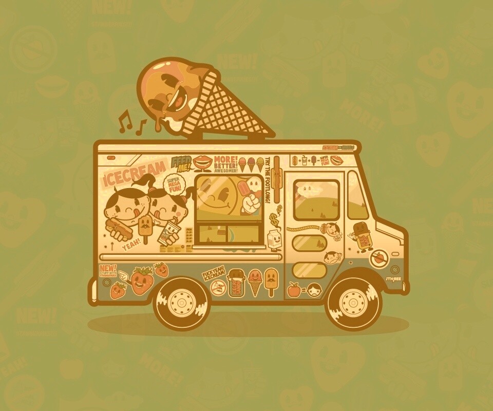 Фургончик мороженщика обои