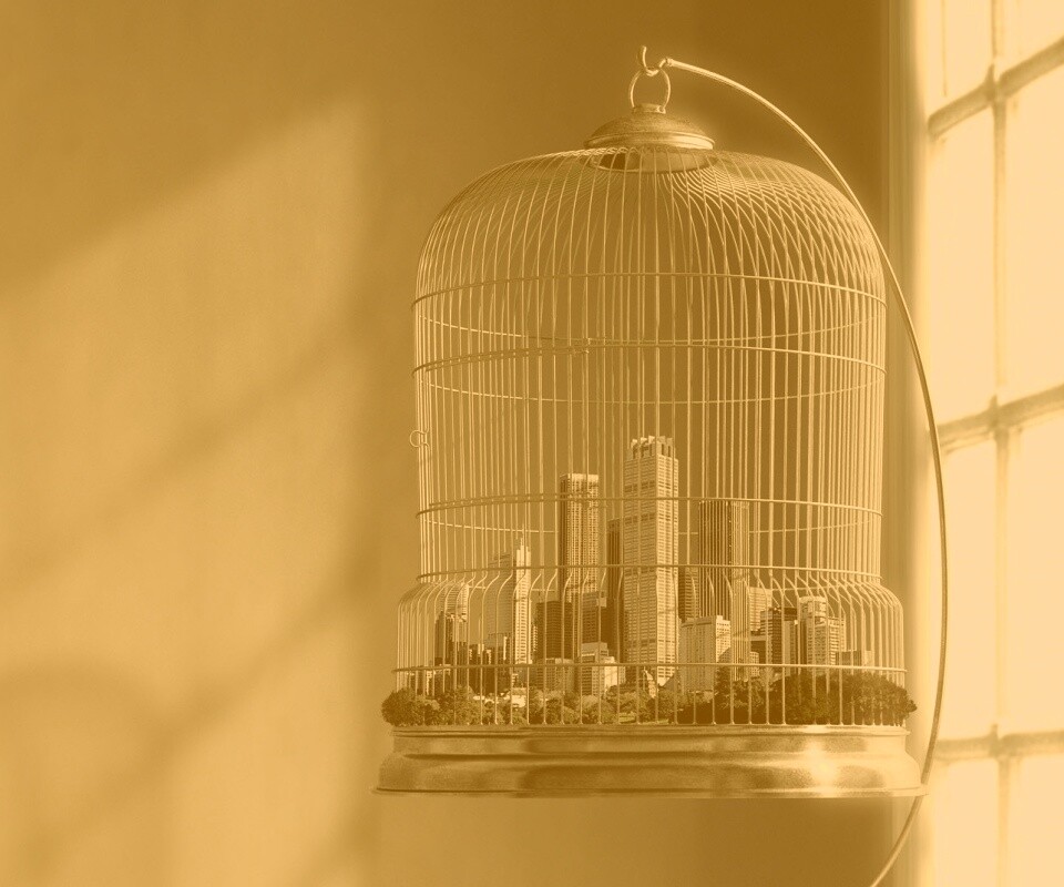 Город в клетке обои