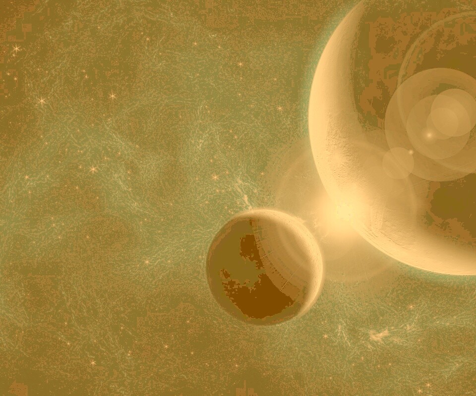 Планета и спутник обои