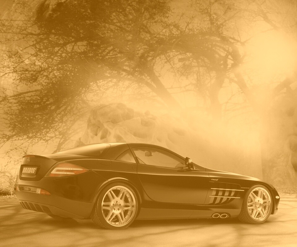 Черный спорткар Мерседес обои