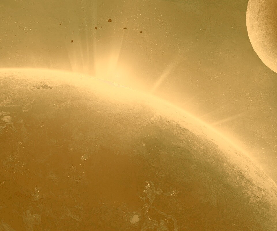 Восход над планетой обои