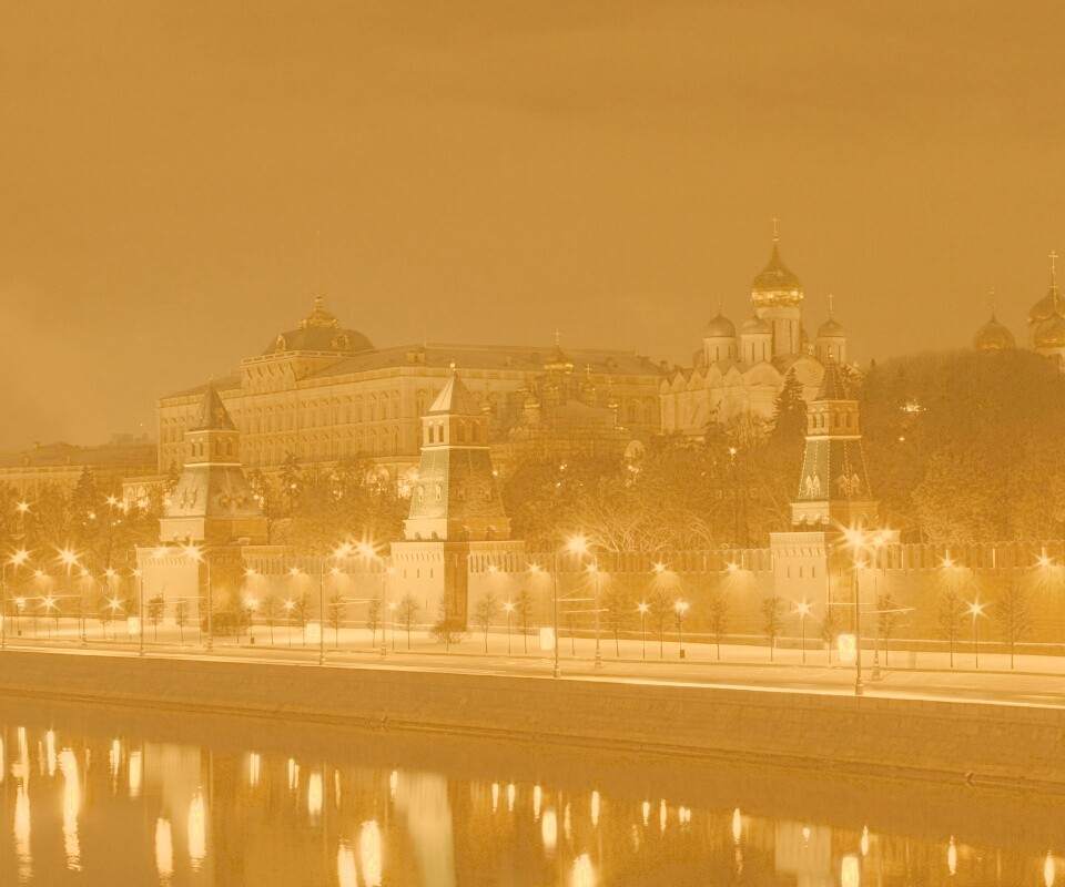 Ночной Кремль обои