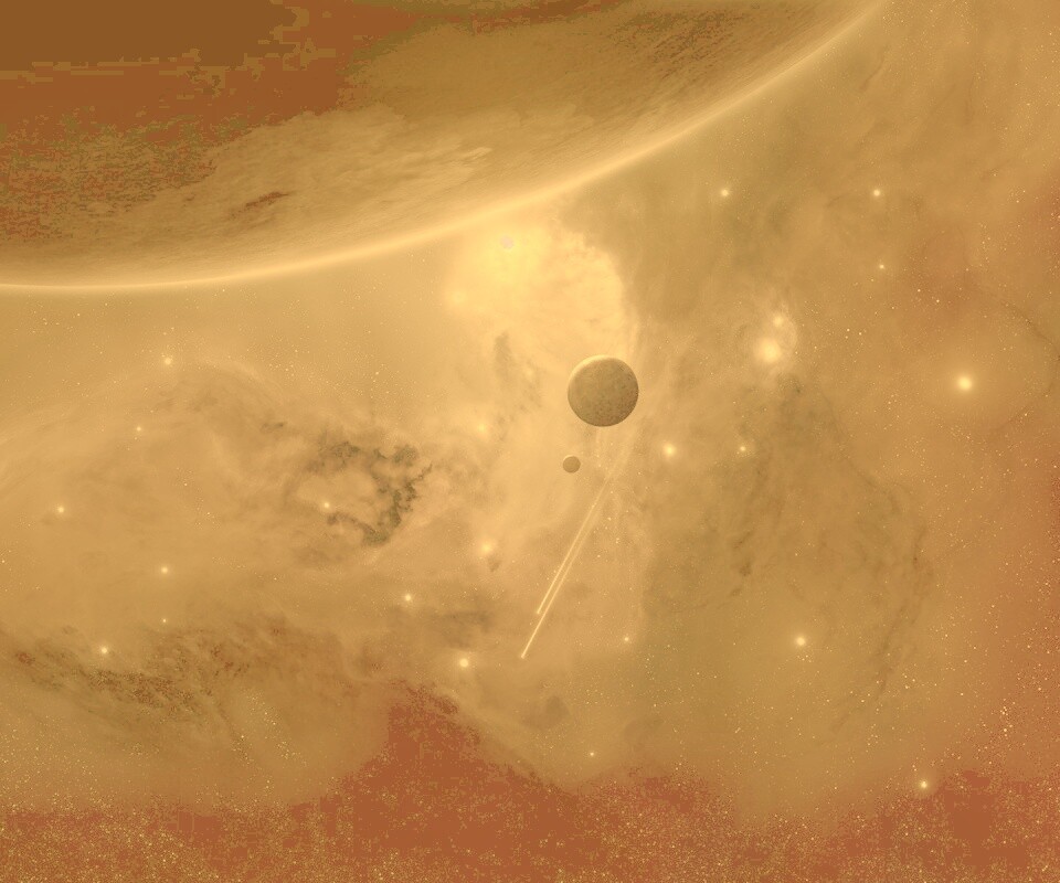 Комета пролетает мимо планеты обои