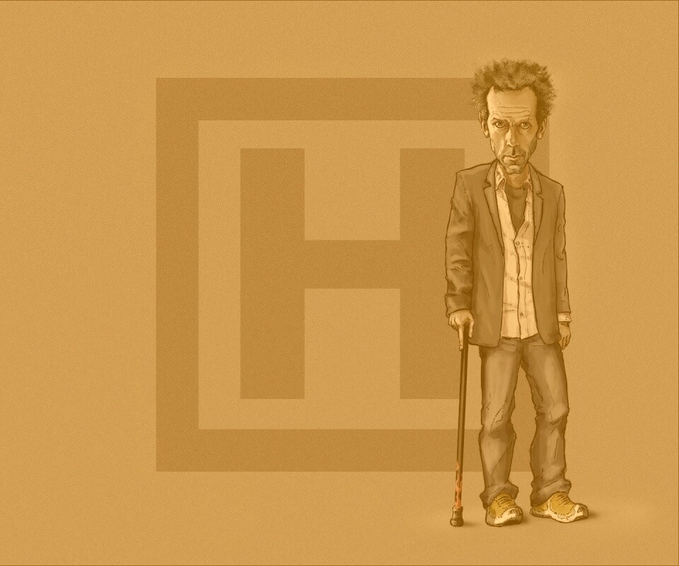 Шарж на доктора Хауса обои