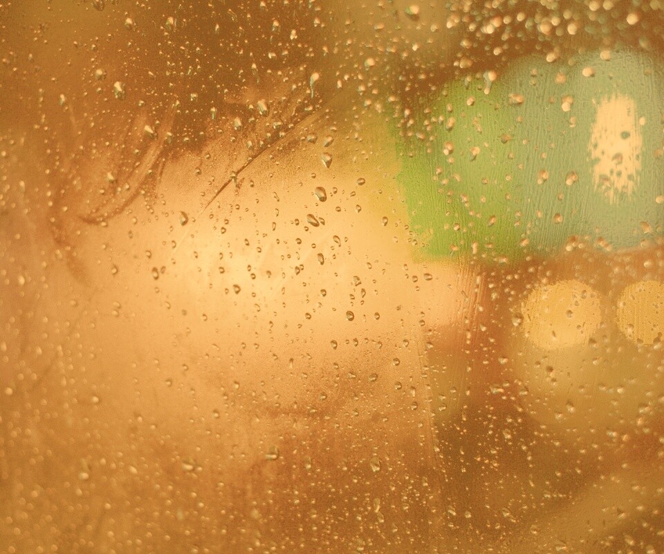 Огни за мокрым стеклом обои
