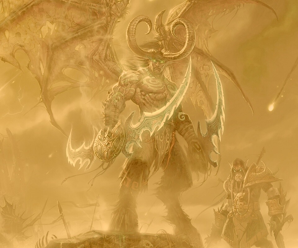 Иллидан с клинками обои