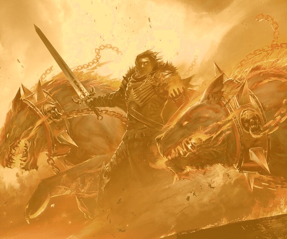 Темный рыцарь и гончие смерти обои