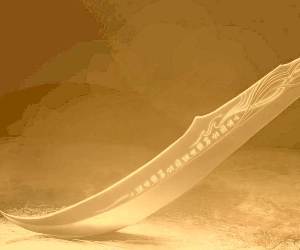 Клинок с магическими рунами обои