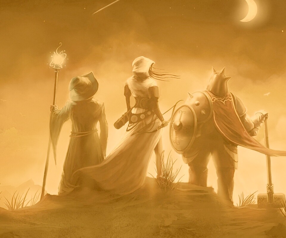 Воин, лучник и маг обои