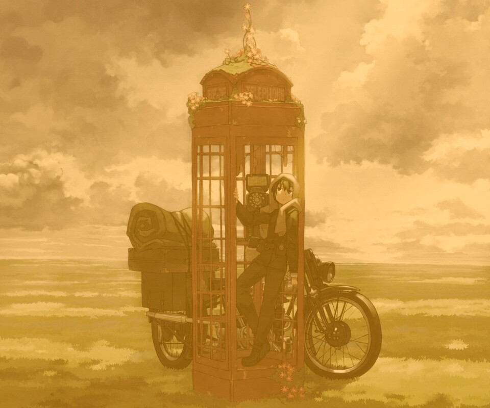 Парень в телефонной будке обои