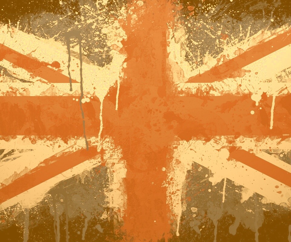 Британский флаг нарисованный краской обои