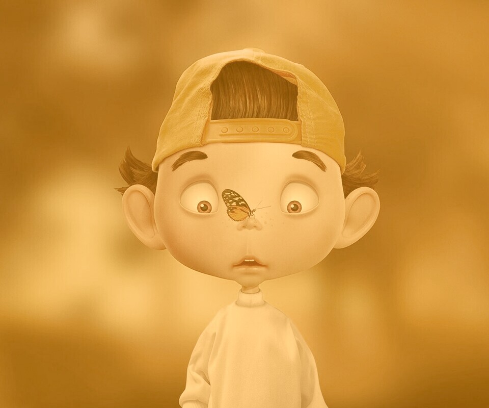 Бабочка на носу обои