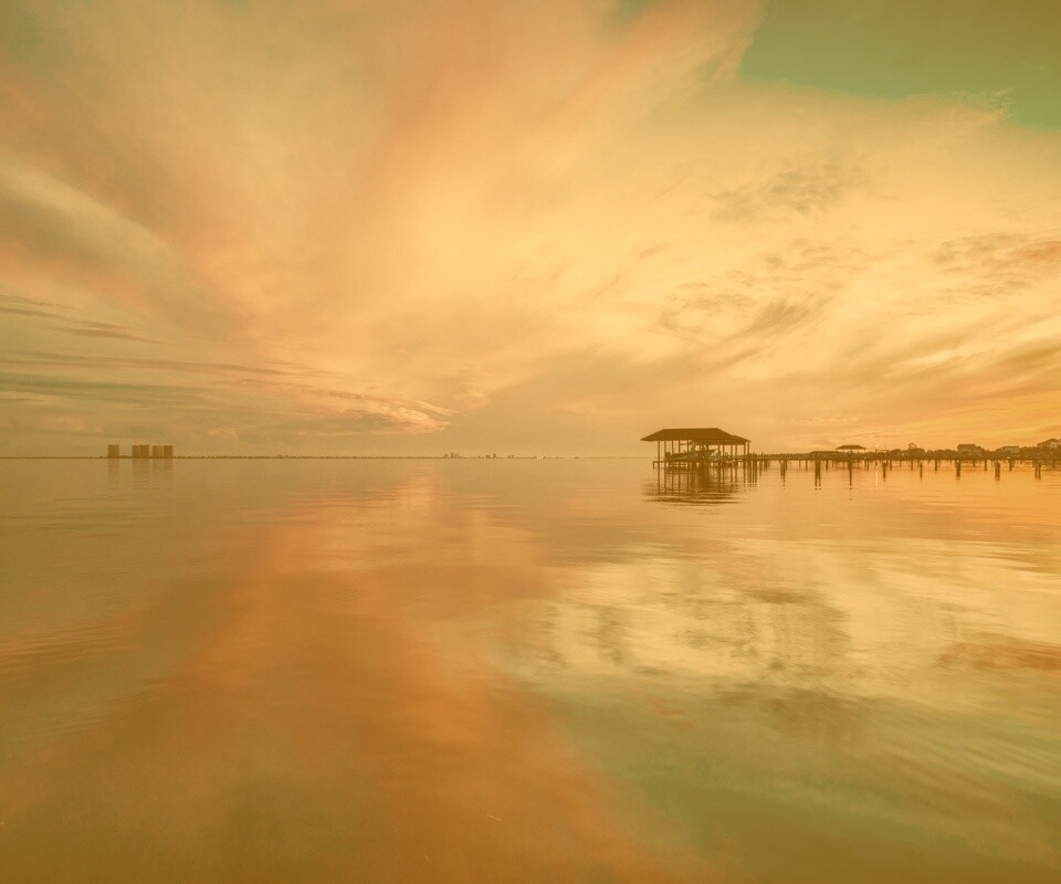 Прекрасный океанский закат обои