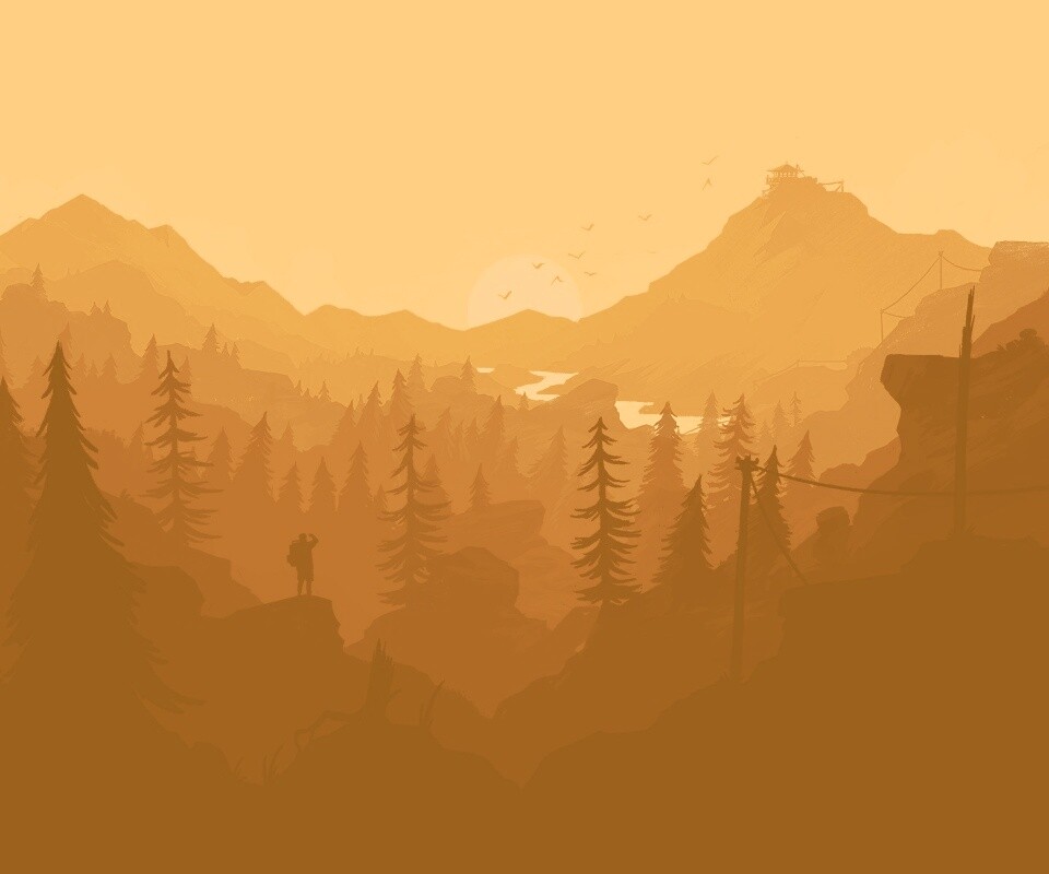 Красный Firewatch обои