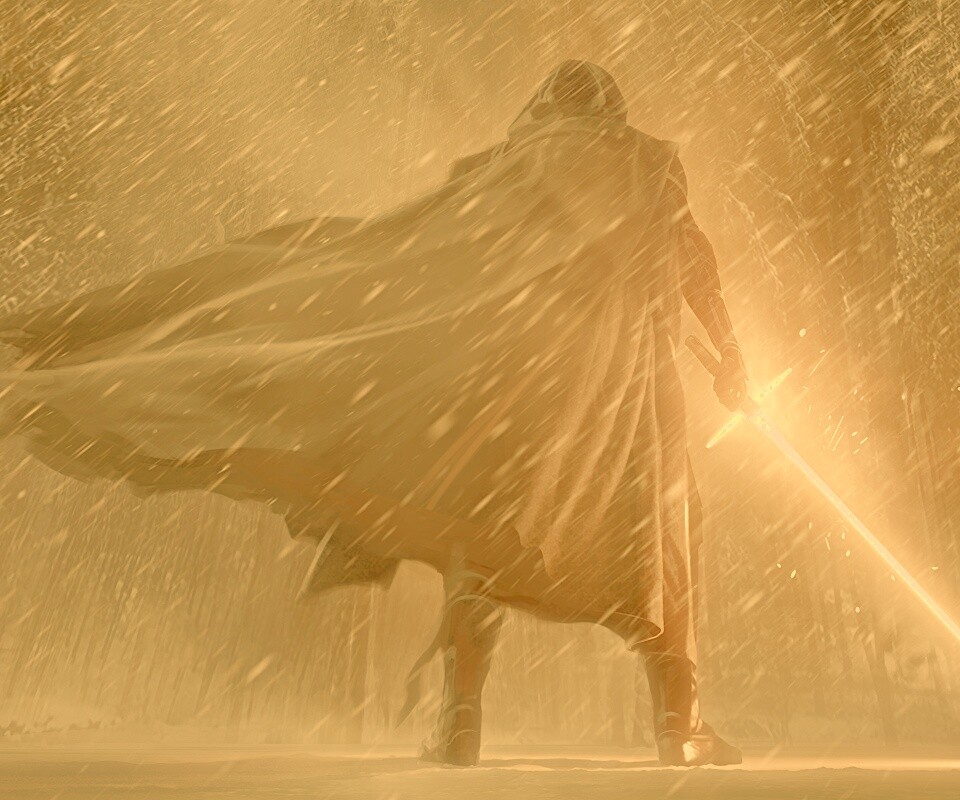 Кайло Рен в зимнем лесу обои