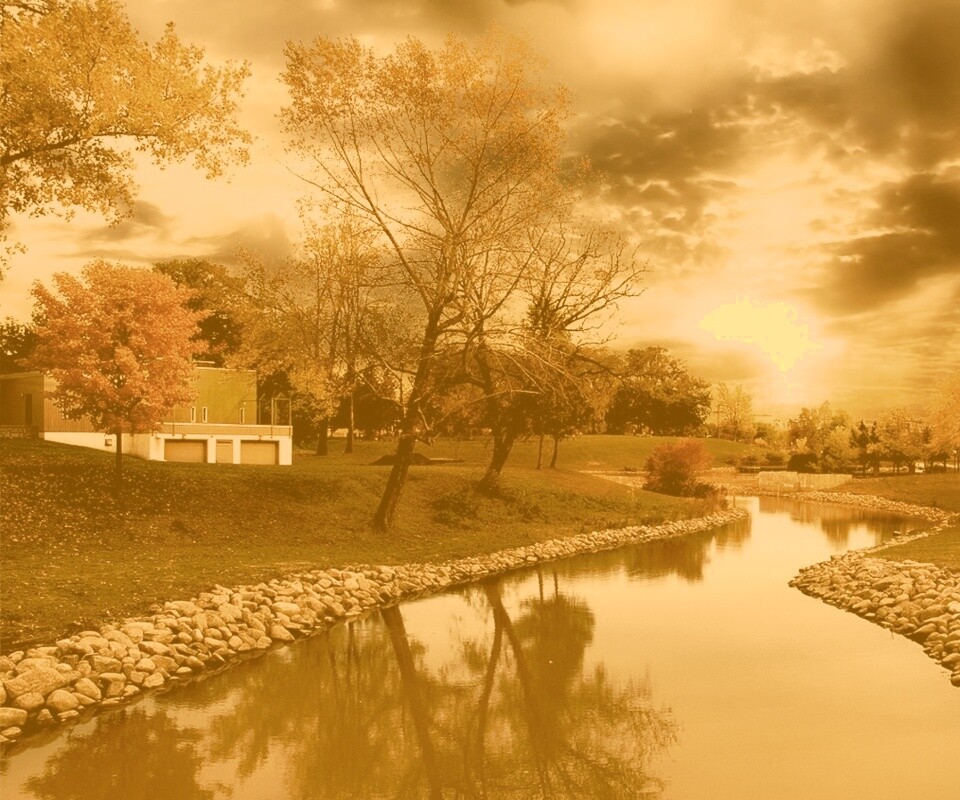 Осенний день в парке обои