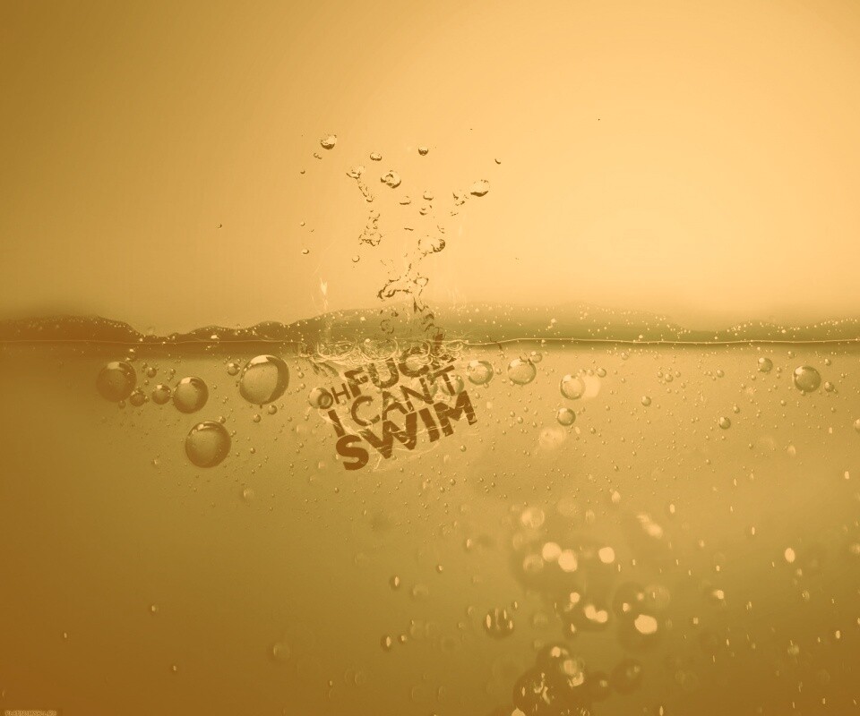 О чёрт, я не умею плавать! обои