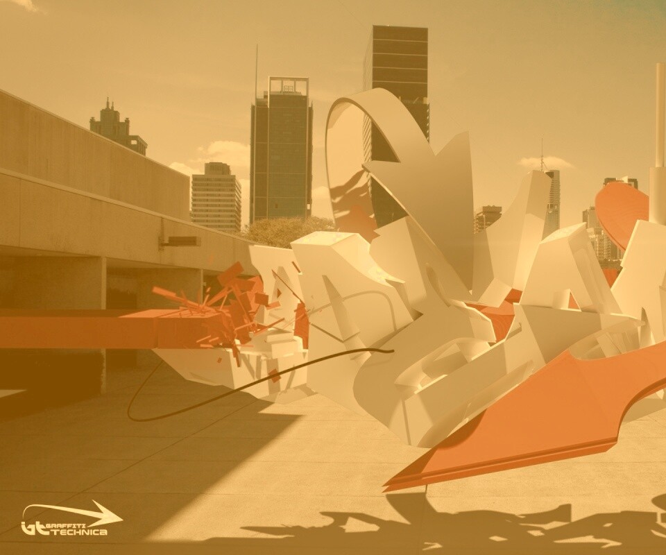 Трехмерное граффити обои