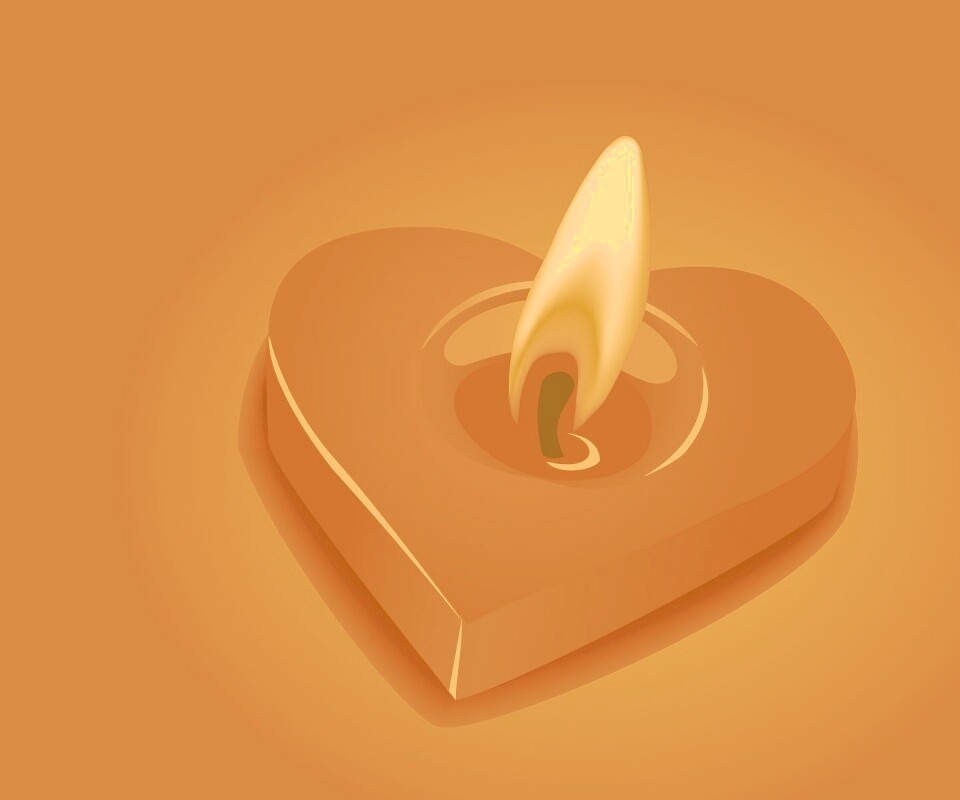 Свеча для Дня всех влюбленных обои