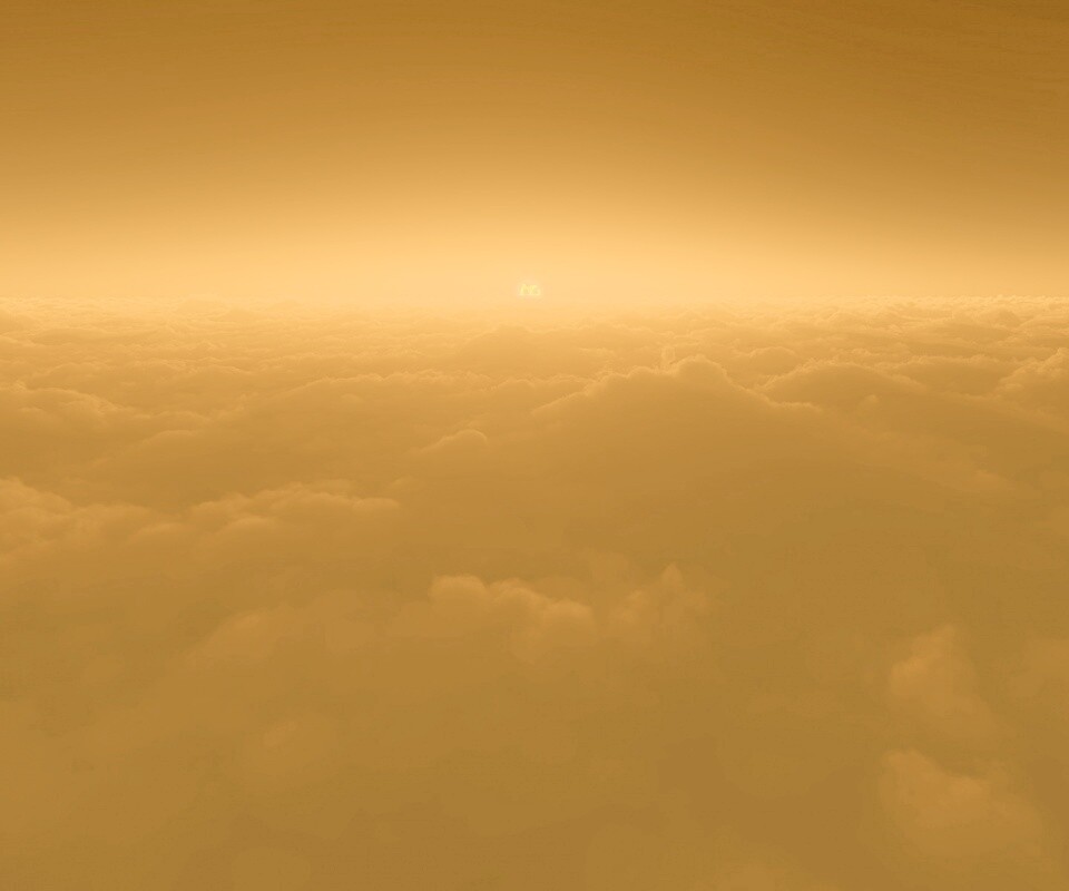 Закат над облаками обои