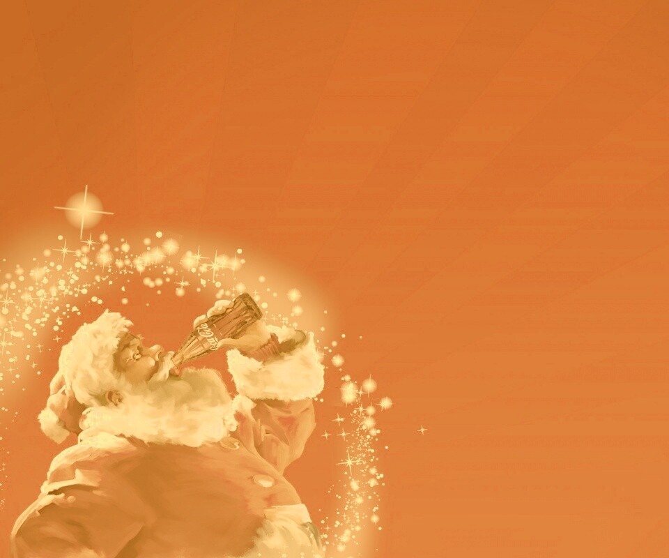 Санта Клаус с кока-колой обои