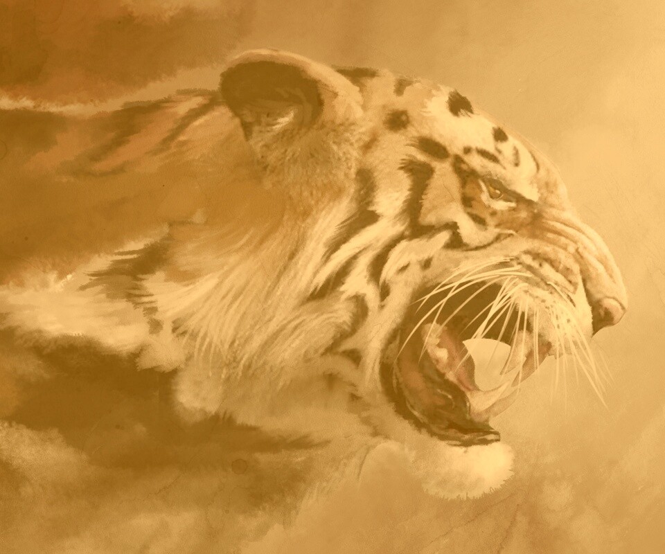 Картина с тигром обои