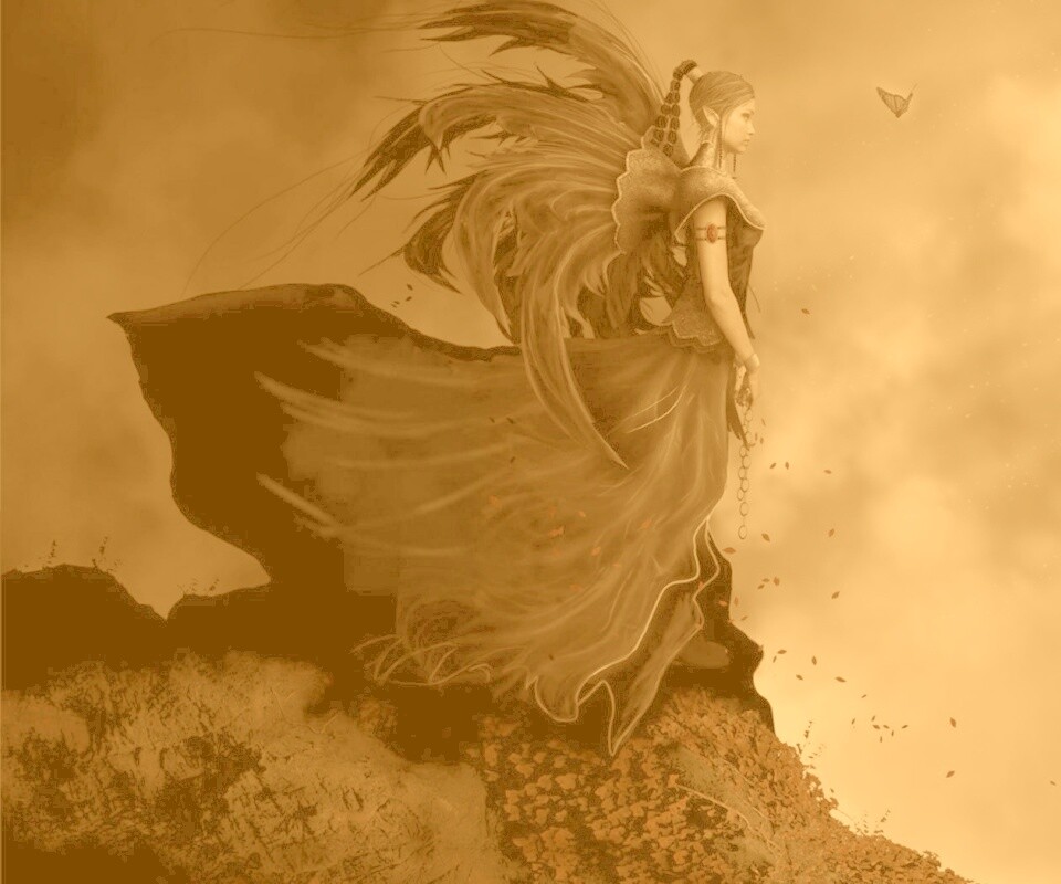 Девушка в тумане обои