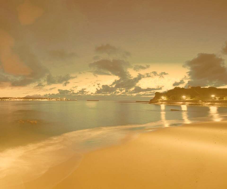 Пляж во франции ночью обои