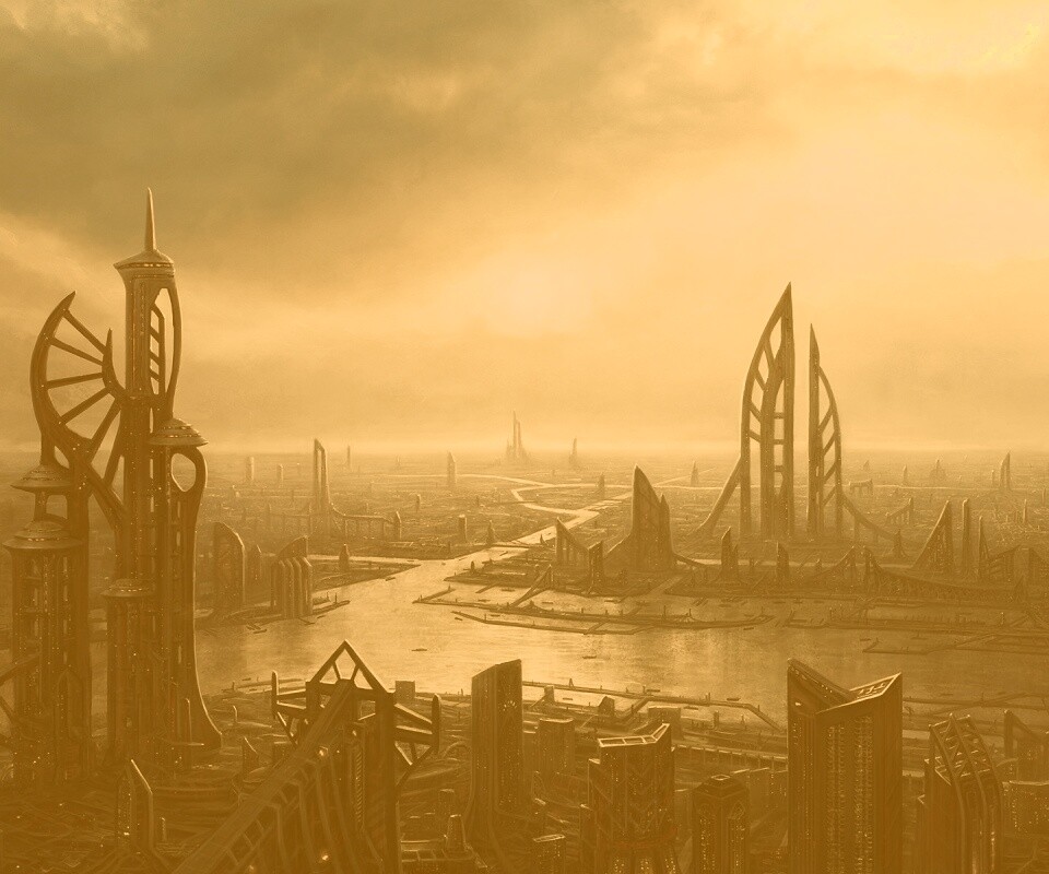 Прекрасный город будущего обои