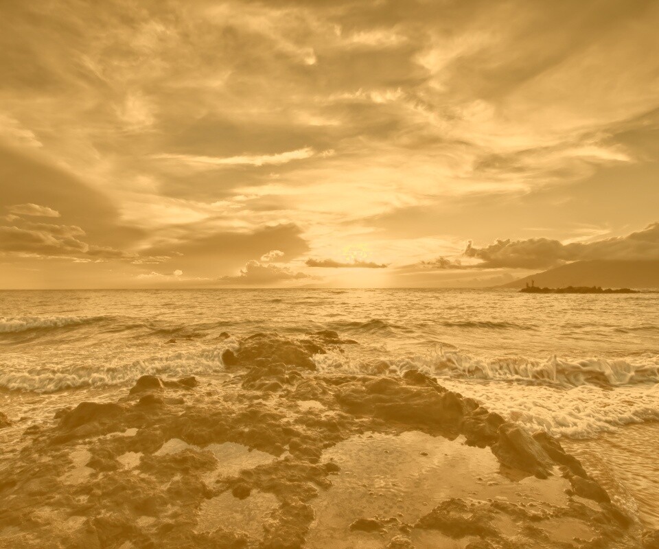 Закат на море обои