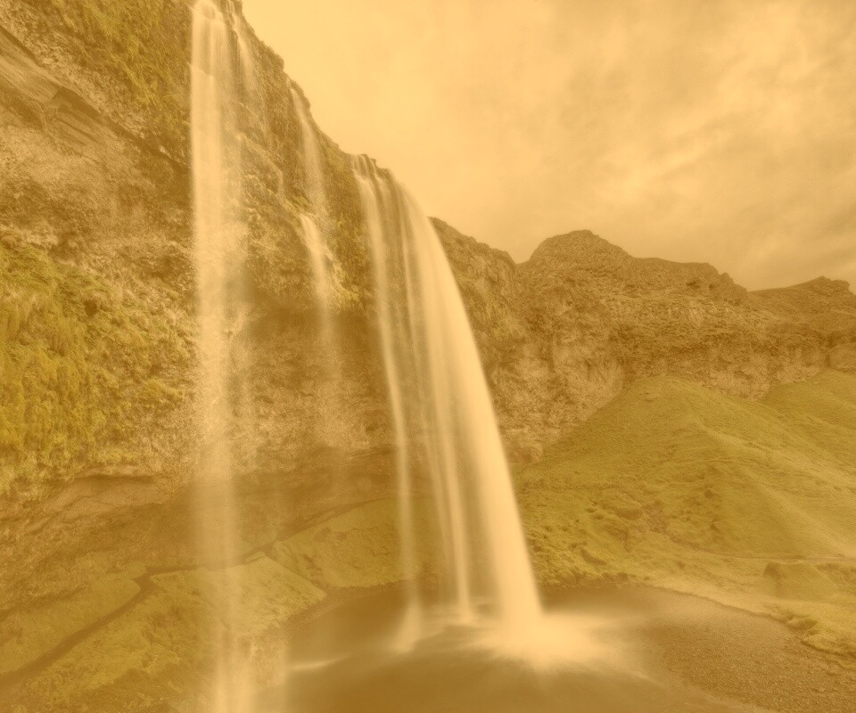 Нарисованный водопад обои