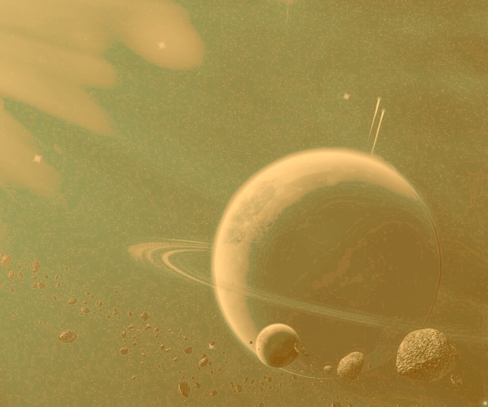 Пояс астероидов вблизи планеты обои