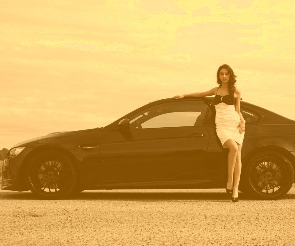 BMW и девушка обои