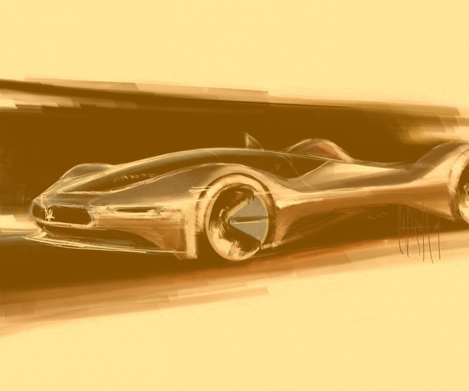 Эскиз Мазерати Birdcage обои