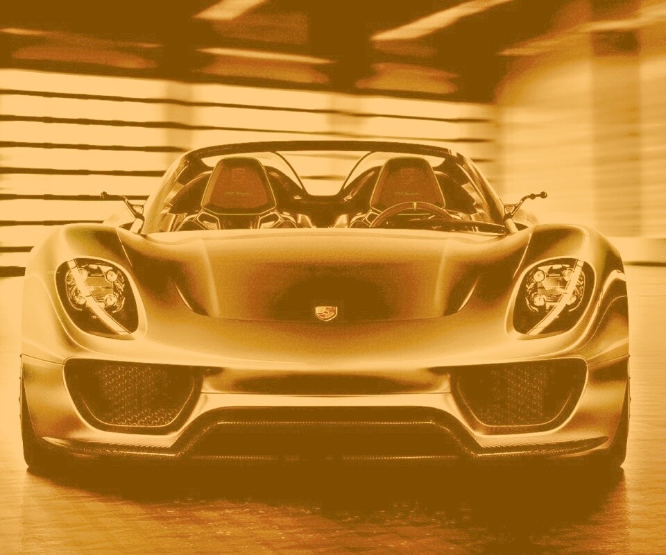 Золотой Порше обои