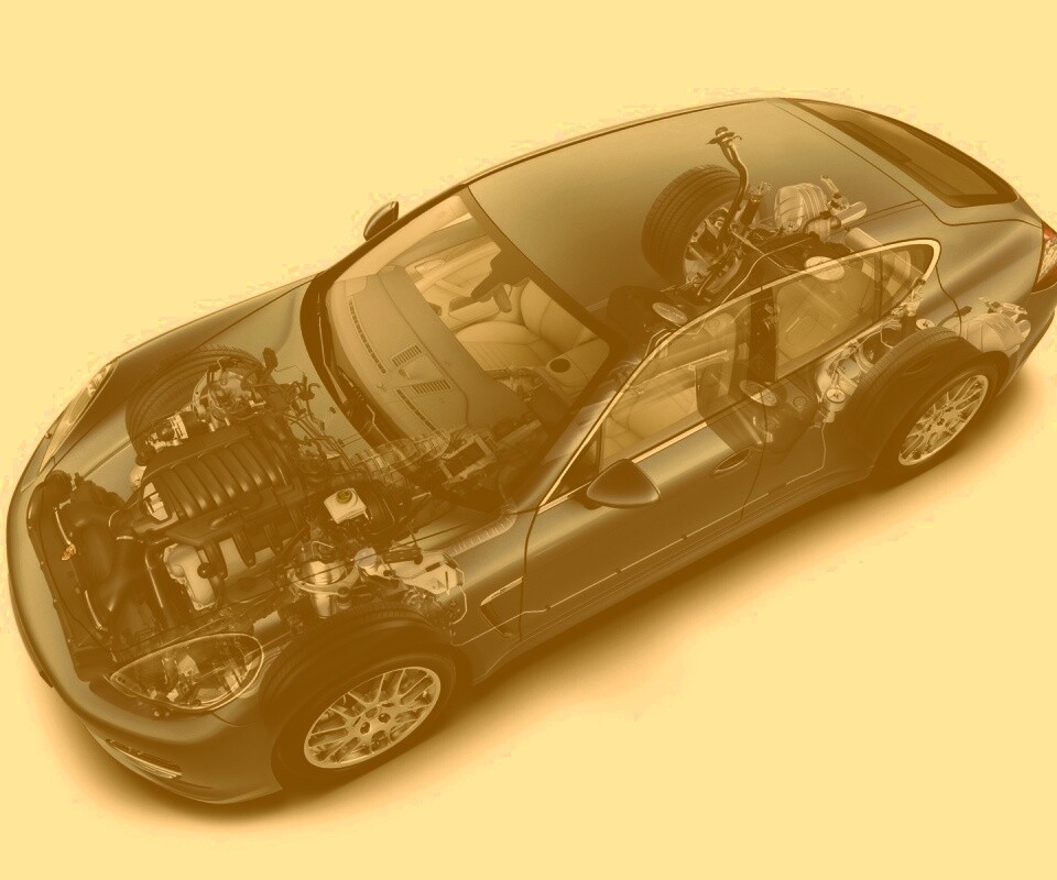 3D схема ходовой Порше обои