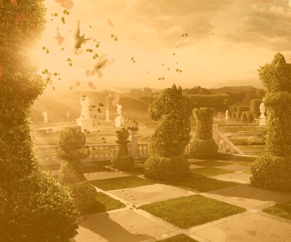 Шахматный сад обои