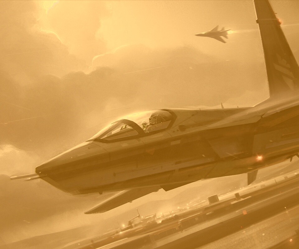 Истребитель на взлете обои