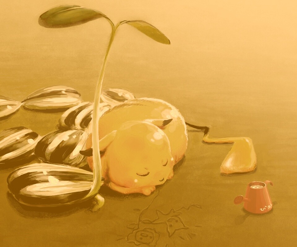 Пикачу отдыхает обои