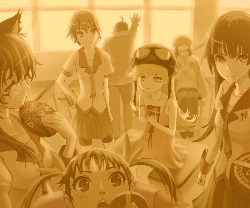Девушки из Bakemonogatari обои