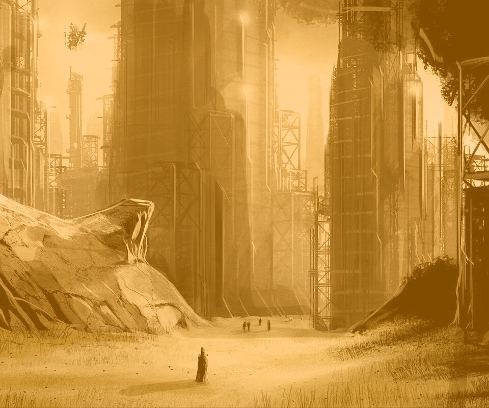 Технократический город обои