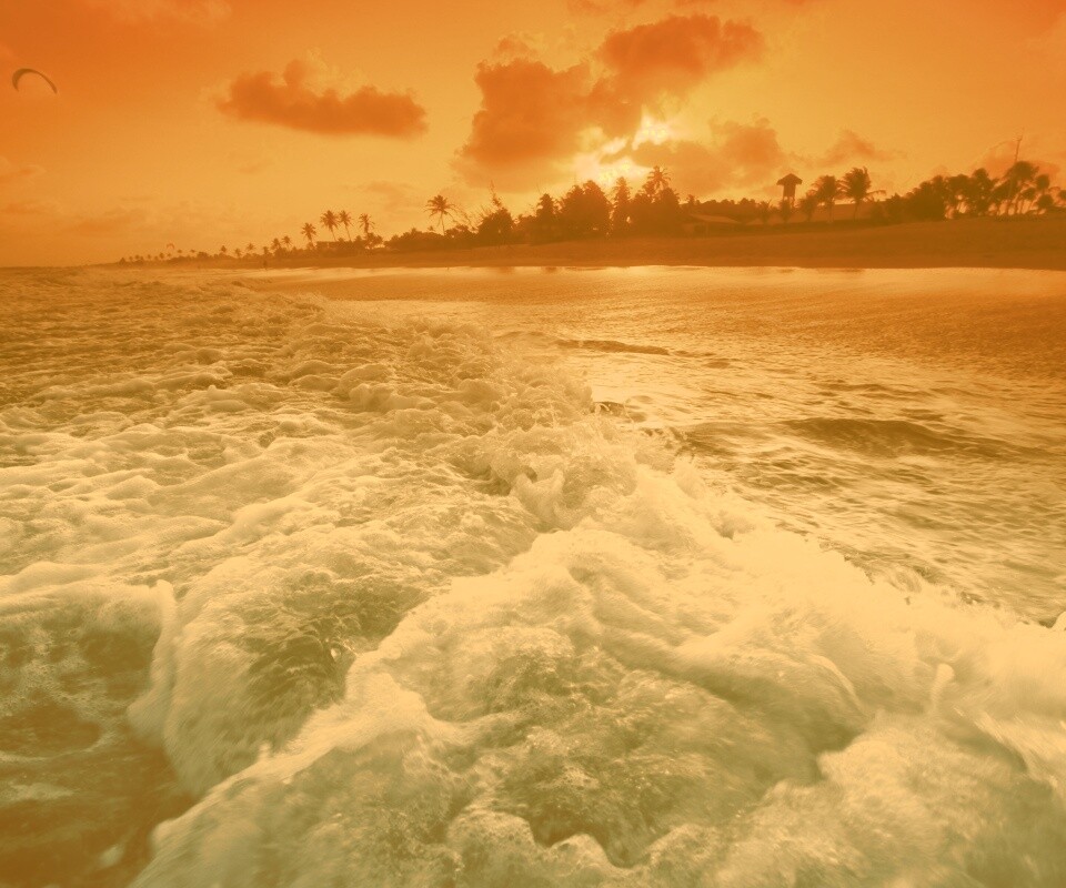 Огненный пляж обои