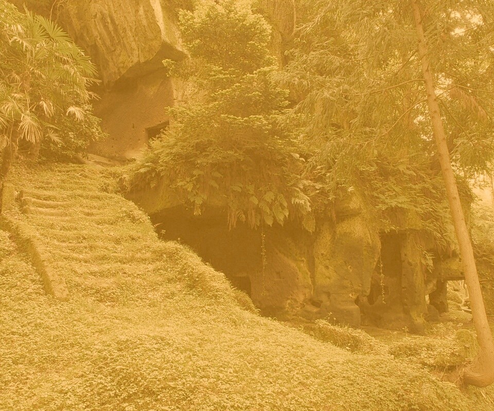 Старинный лесной храм обои