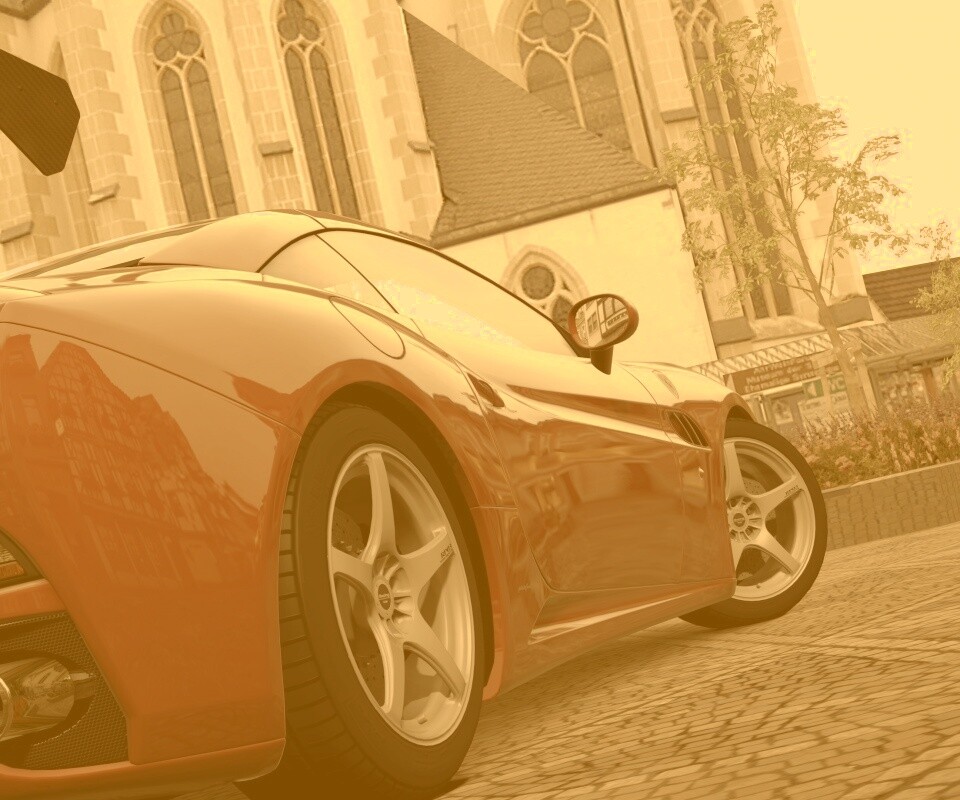 Ferrari на мостовой обои