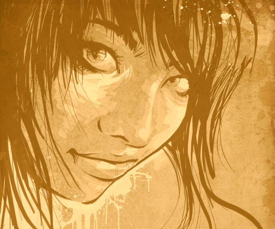 Оригинальный портрет азиатской девушки обои