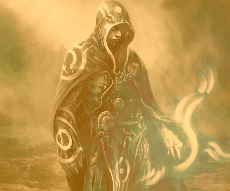 Темный маг в плаще-накидке обои