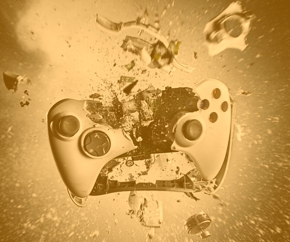 Взрывающийся белый контроллер xbox обои
