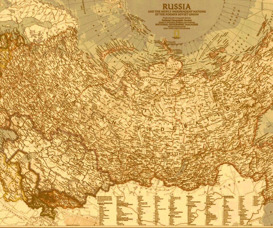 Карта России обои