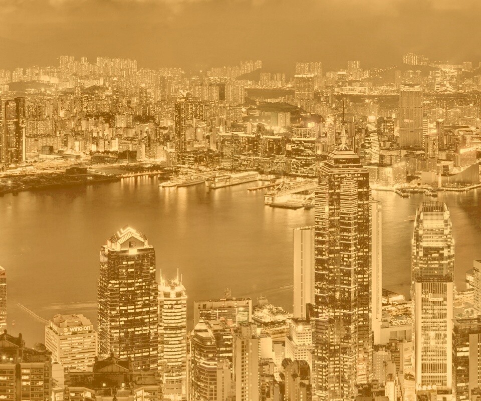 Небоскребы ночью обои