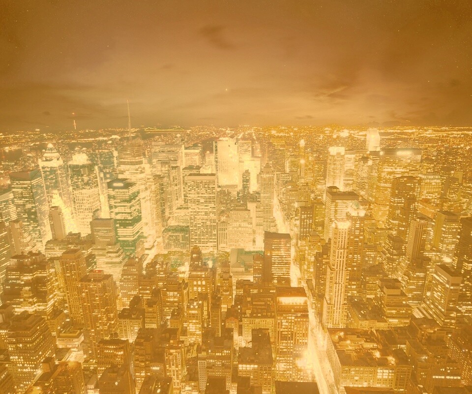 Вид на ночной Нью-Йорк обои